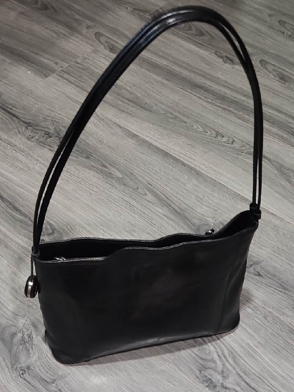 Classic Black Monsac Leather Shoulder Bag